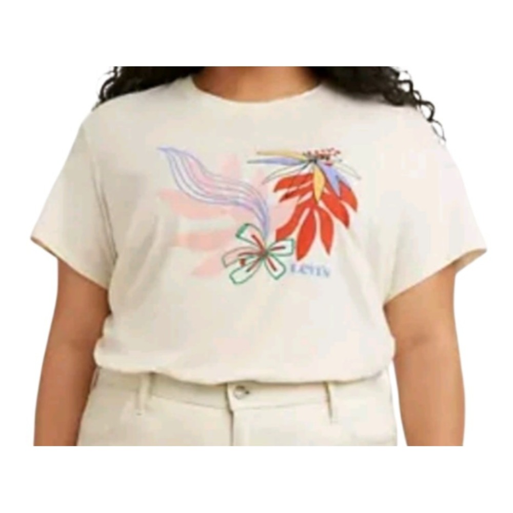 Levis Graphic Varsity T Shirt Women 2X Expressive Art